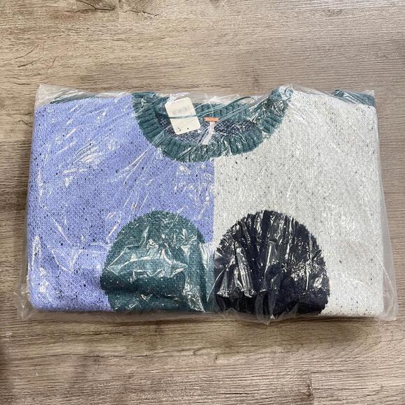 Free People Heart Love Sweater Blue Combo - Picture 6 of 9